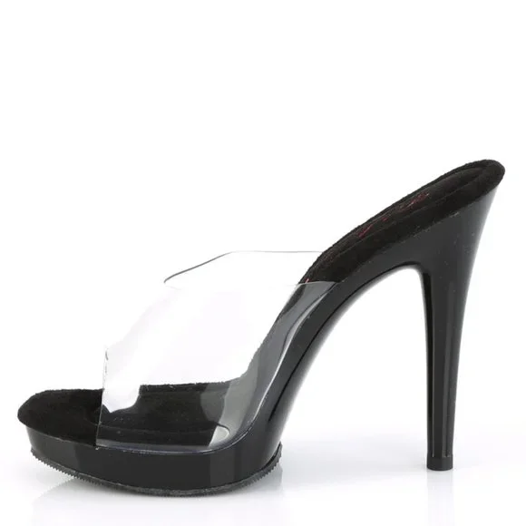 Platform Clear Comfort Width High Heel Shoes - Picture 2 of 5